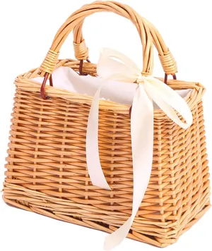Flower Basket,Wedding Flower Girl Basket,Multifunctional Storage Flower Basket,Rectangle Woven Handbag with Bowknot Wicker Trendy Concise Women Handbag Collocation Accessory - Rectangle