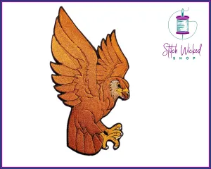 Flying Falcon, Fully Embroidered Patch