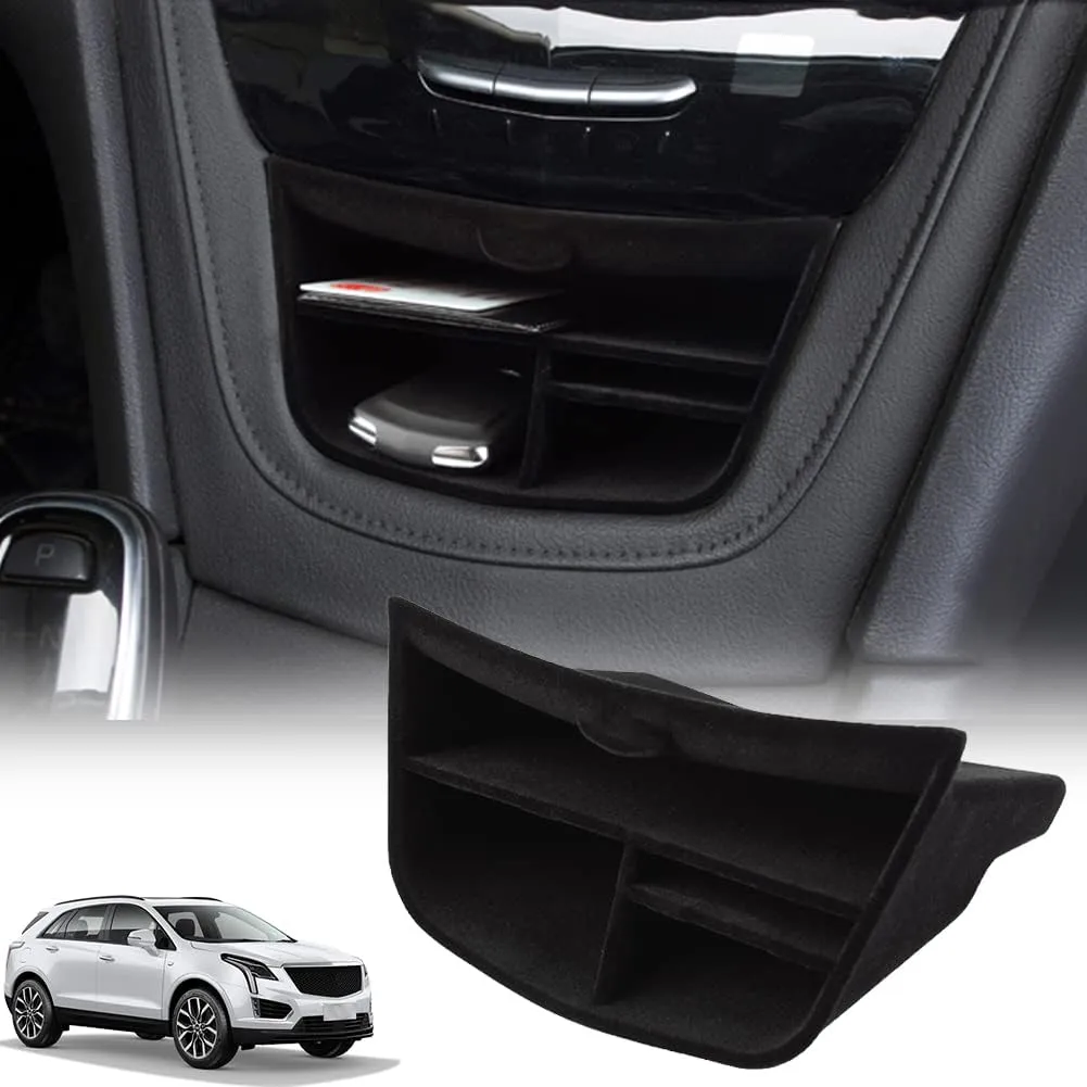 for Cadillac XT5 XT6 accessories Central Console Storage Box Compatible with 2023 2022 2021 2020 2019 2018 2017 2016/ 2023-2020 Insert Flocked Storage Organizer Interior Accessories