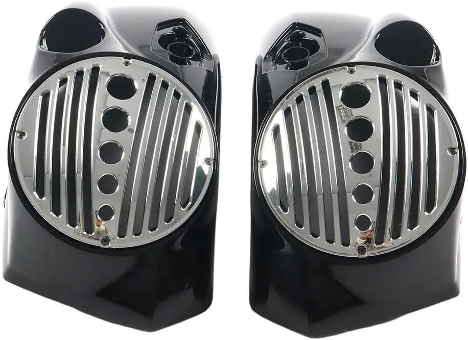 For Victory Cross Country 8" Saddle Bag Bagger Speaker Lid w/Chrome Grill 2010-up