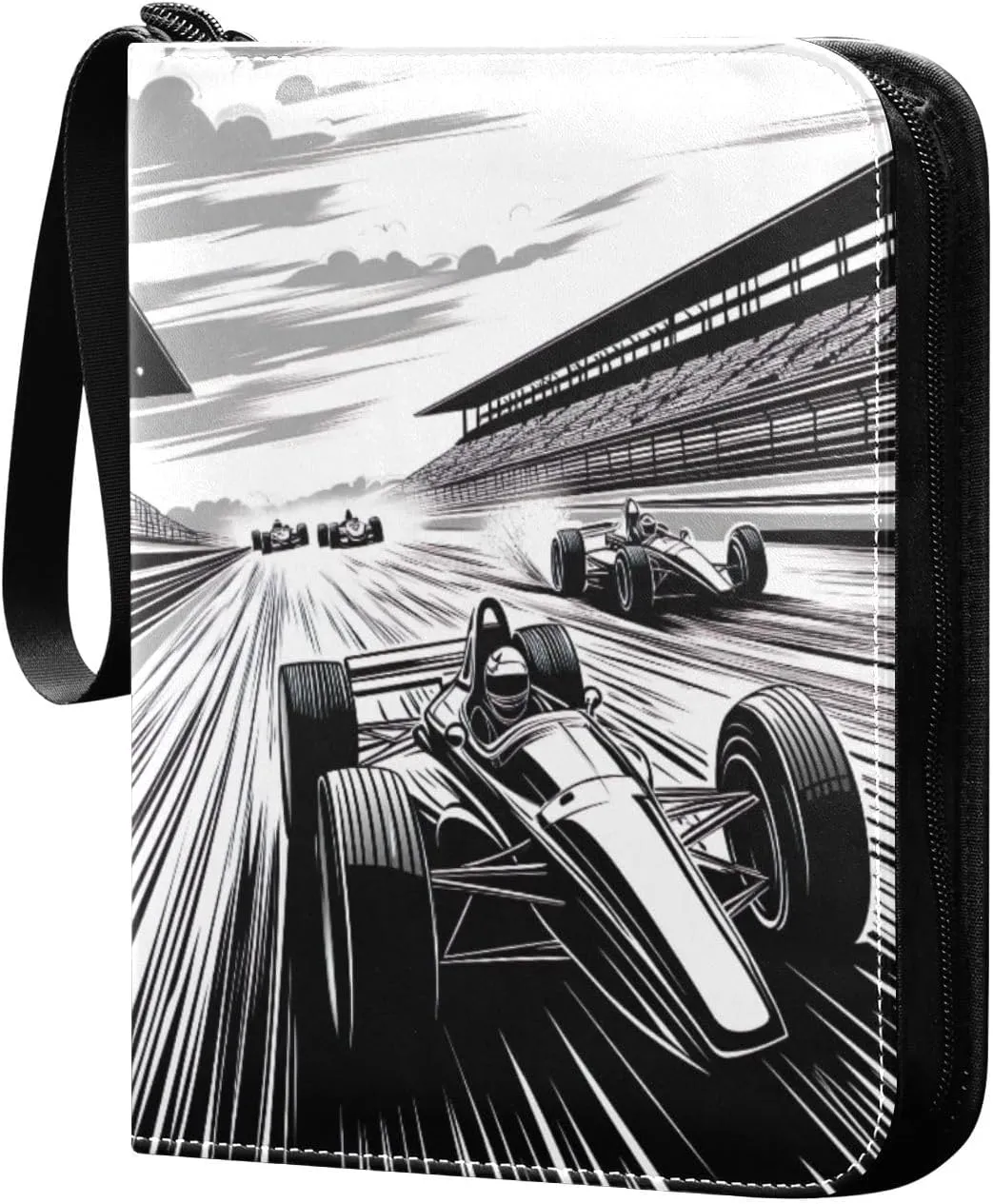 Formula Racing Black Card Binders, Trading Card 3 Ring Binder with Sleeves Card Collector Book