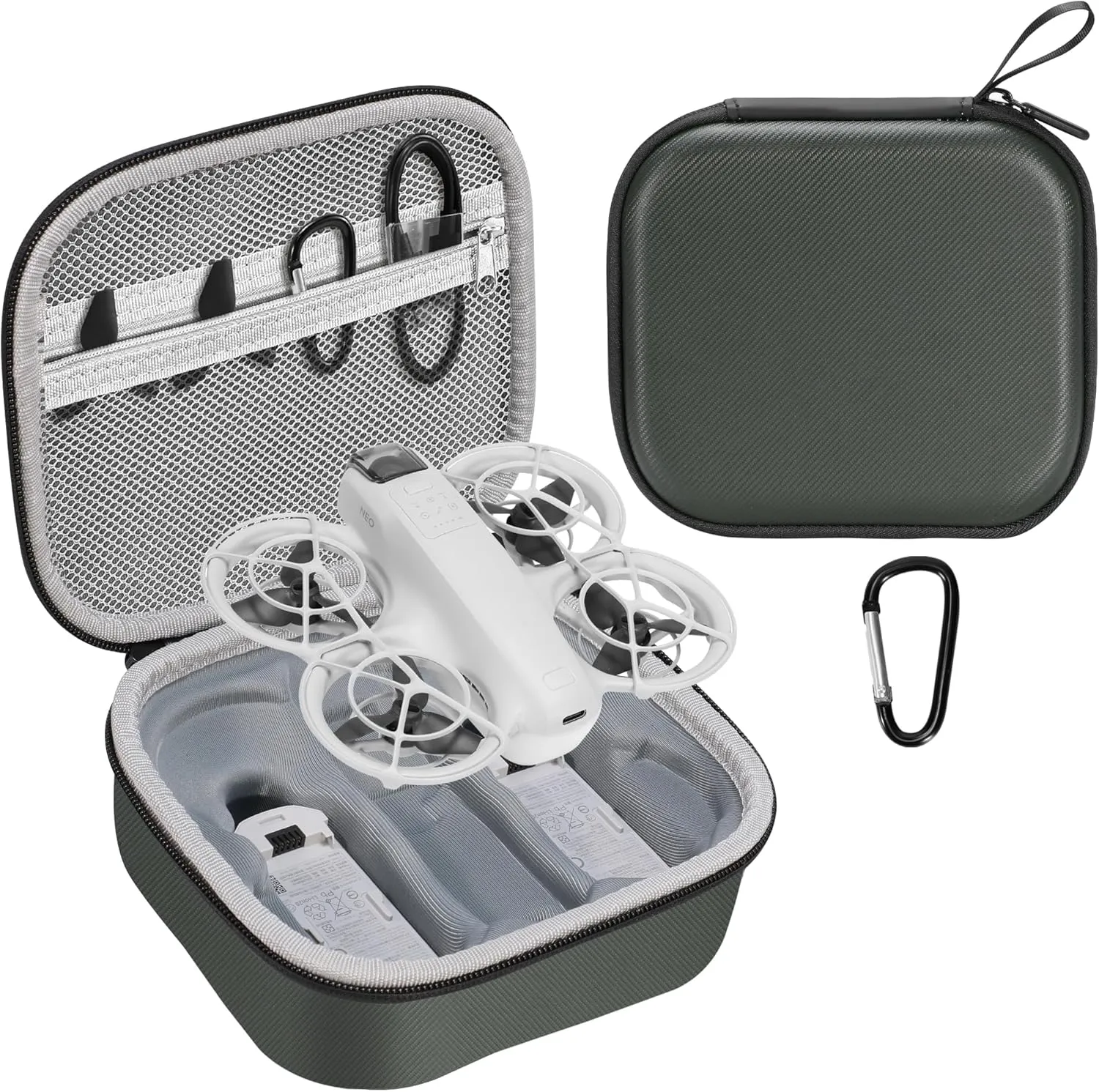 FPVtosky Carrying Case for DJI Neo, Portable Travel Storage Bag for Drone Accessories (Dark Green)