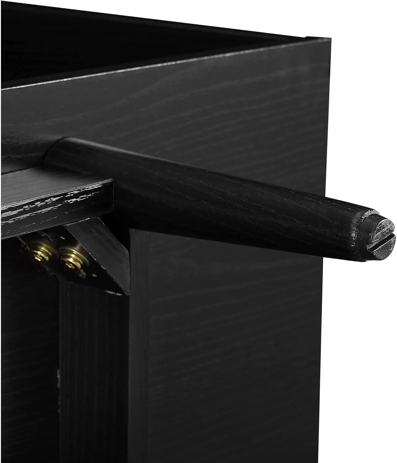 French Fabulous Record Storage Console Cabinet with Adjustable Feature, Rustic Cabinet Style Black/Medium