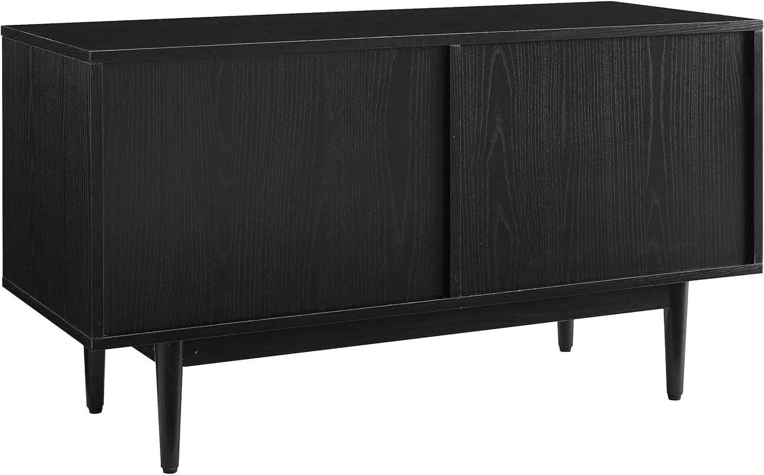 French Fabulous Record Storage Console Cabinet with Adjustable Feature, Rustic Cabinet Style Black/Medium