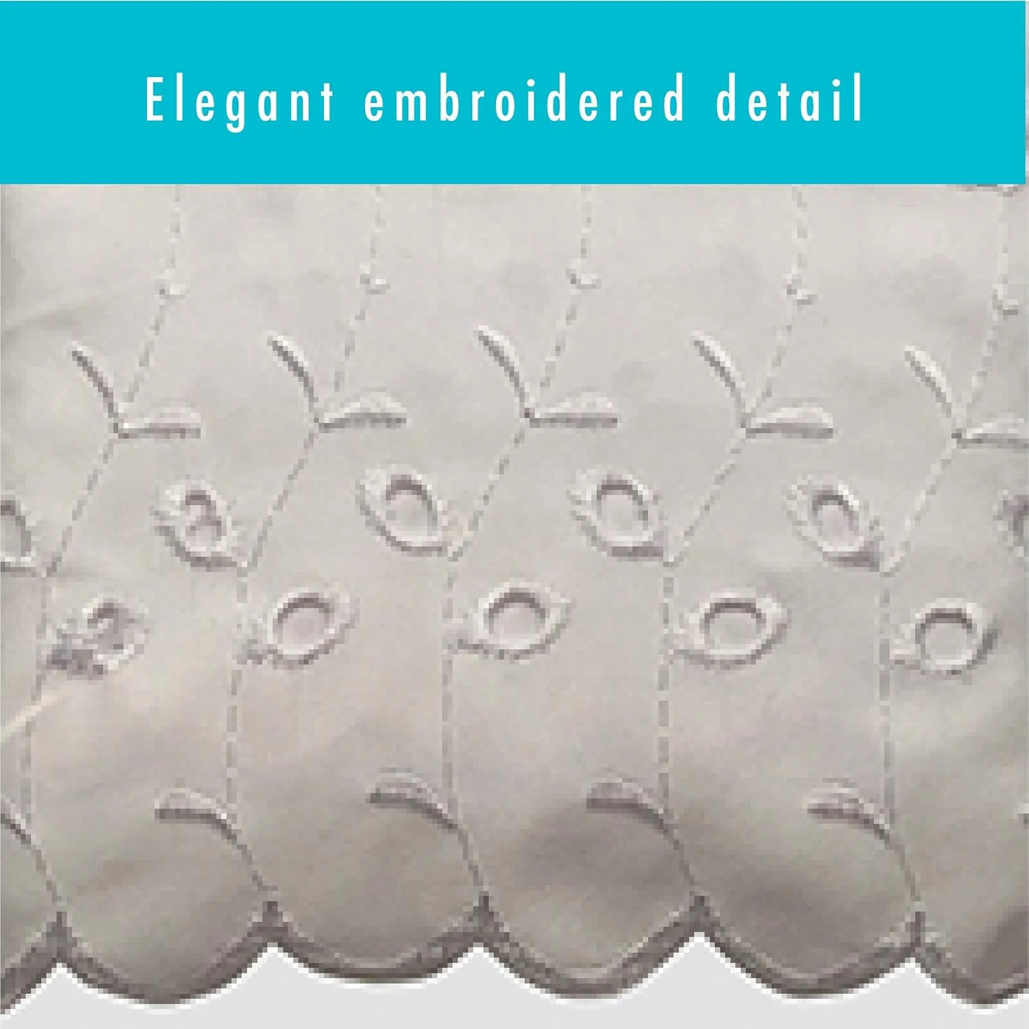 FRESH IDEAS Ruffled Bed Pillow Shams with Embroidered Eyelet Detail, Standard, Ivory, 2-Pack