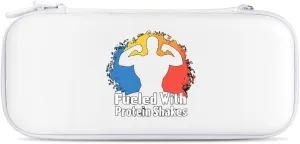 Fueled with Protein Shakes Hard Shell Travel Case with Rope 15 Game Card Pockets Compatible with Switch Protective