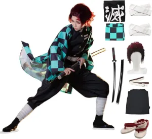 Full Set Halloween Costume Kochou Shinobu Party Role Cosplay Costume Kimono Outfit W/Shoes Wig Sword