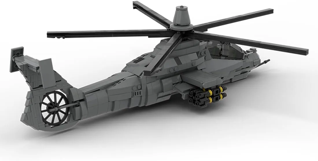 FunXylophy 1/35 Scale RAH-66 Comanche Military Stealth Helicopters Building Blocks, Collectible Military-Themed Model to Build and Display, Great Gift for Military Fans (952PCS)
