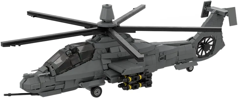 FunXylophy 1/35 Scale RAH-66 Comanche Military Stealth Helicopters Building Blocks, Collectible Military-Themed Model to Build and Display, Great Gift for Military Fans (952PCS)