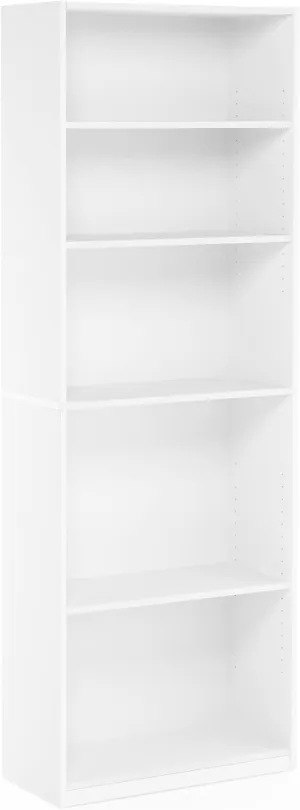 FURINNO JAYA Simply Home 5-Shelf Bookcase, 5-Tier, White