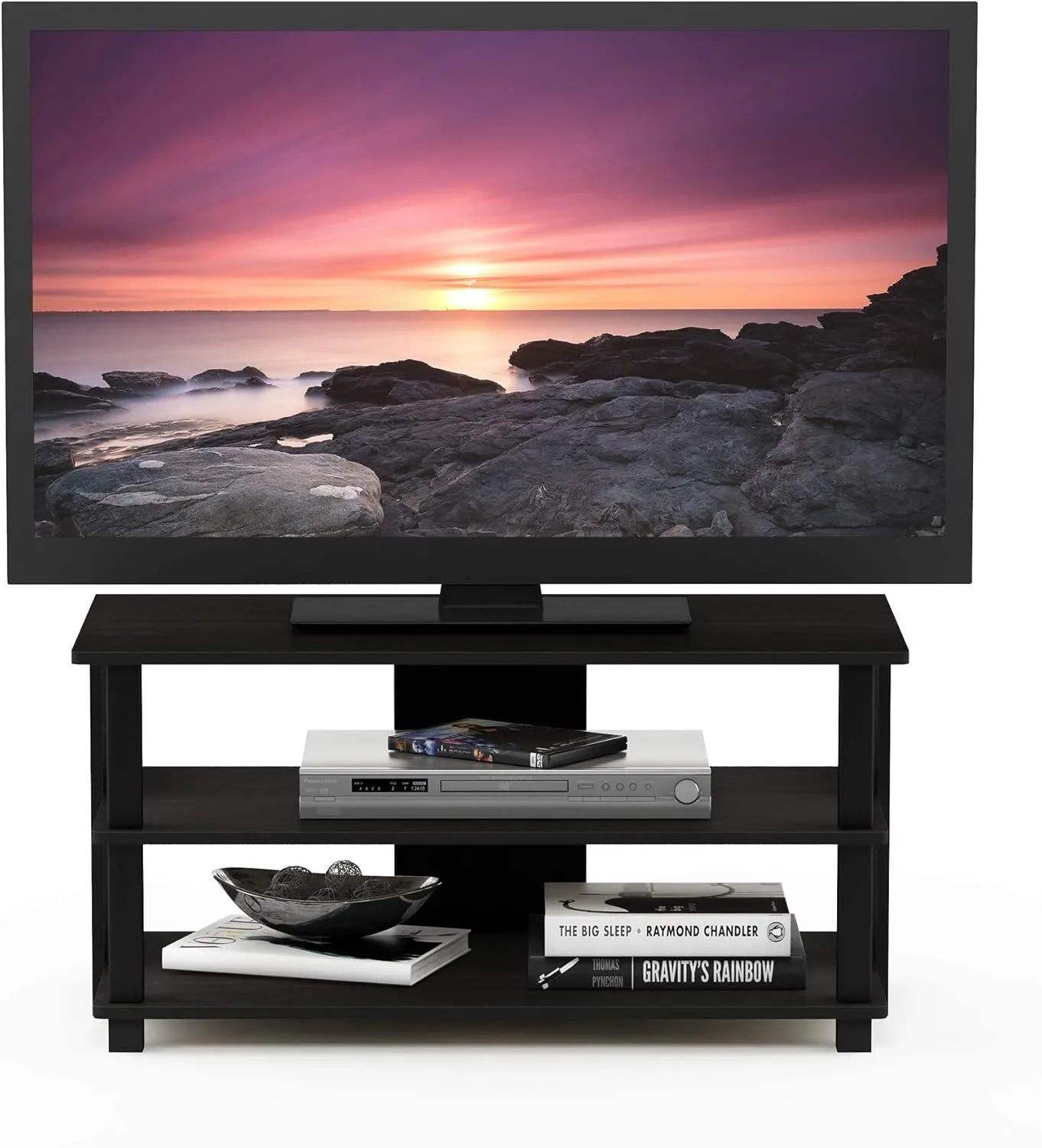 Furinno Sully 3-Tier Stand for TV up to 40, Espresso/Black