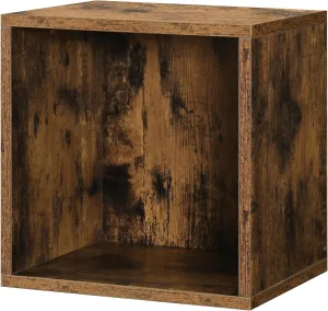 FUSUNBAO Magic DIY Cube Storage Organizer Stackable Cubes for Home Books Clothes Toy -Modular Cubby Storage System -Closet Organizer -Bookcase Closet (Antique Brown, General Cube)