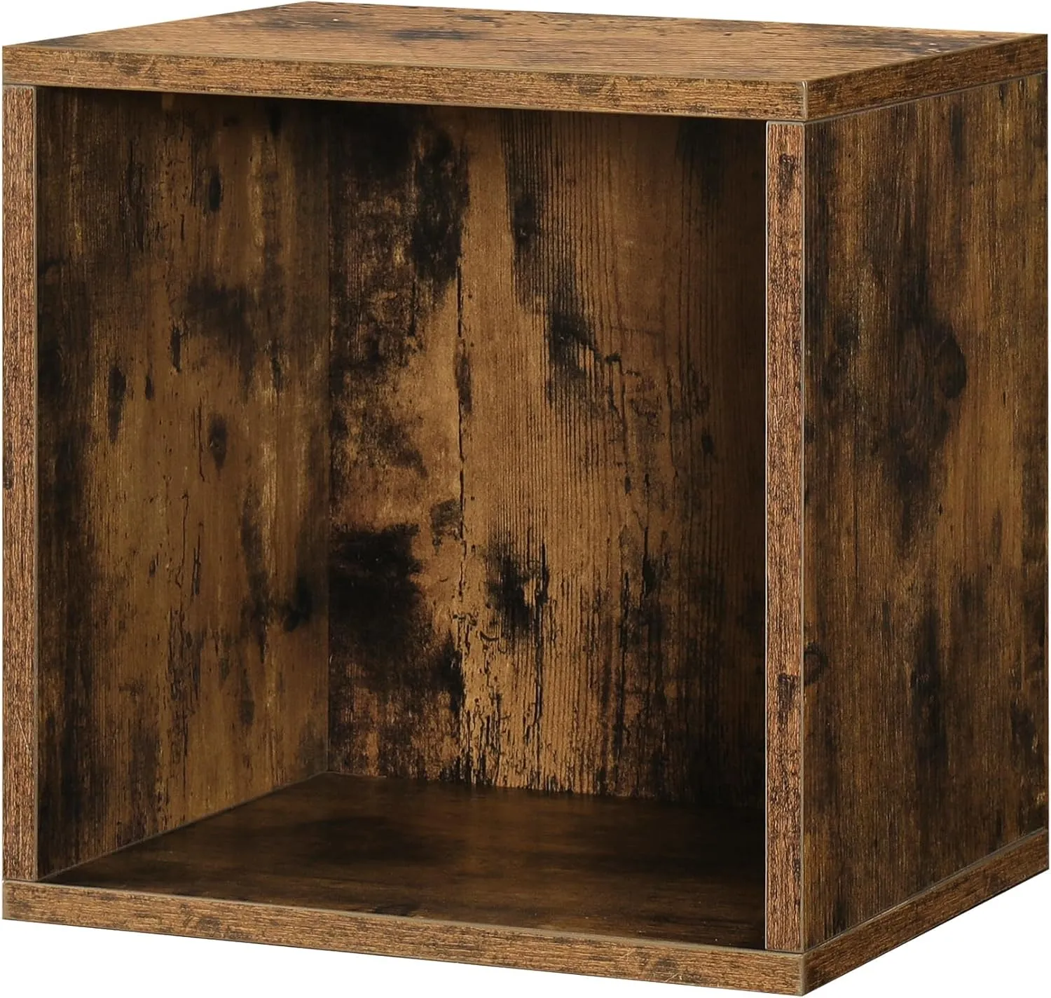 FUSUNBAO Magic DIY Cube Storage Organizer Stackable Cubes for Home Books Clothes Toy -Modular Cubby Storage System -Closet Organizer -Bookcase Closet (Antique Brown, General Cube)