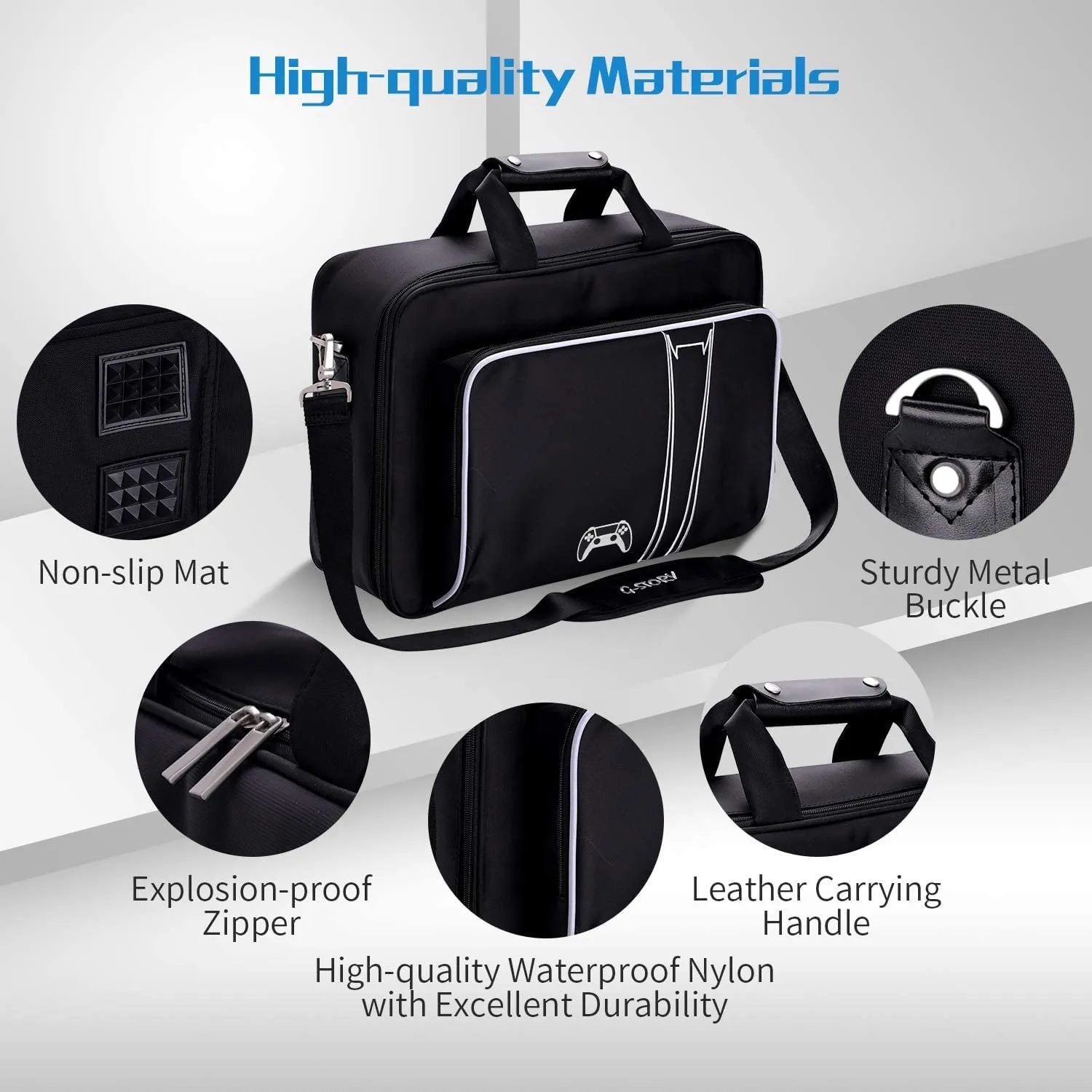 G-STORY Carrying Case,Travel Case Storage Bag Compatible with PS5 Disc and Digital Edition, Controller Skin is Included