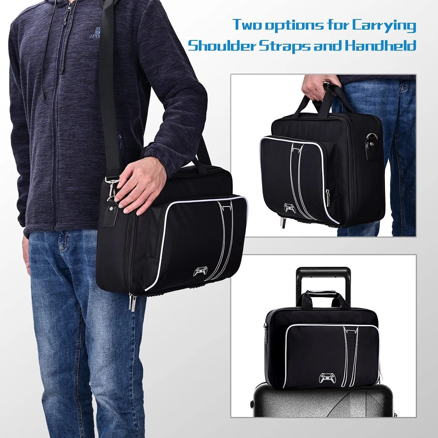 G-STORY Carrying Case,Travel Case Storage Bag Compatible with PS5 Disc and Digital Edition, Controller Skin is Included