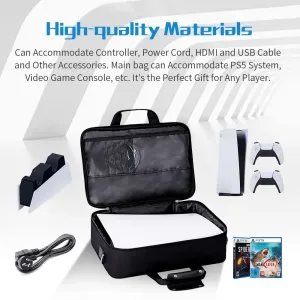 G-STORY Carrying Case,Travel Case Storage Bag Compatible with PS5 Disc and Digital Edition, Controller Skin is Included