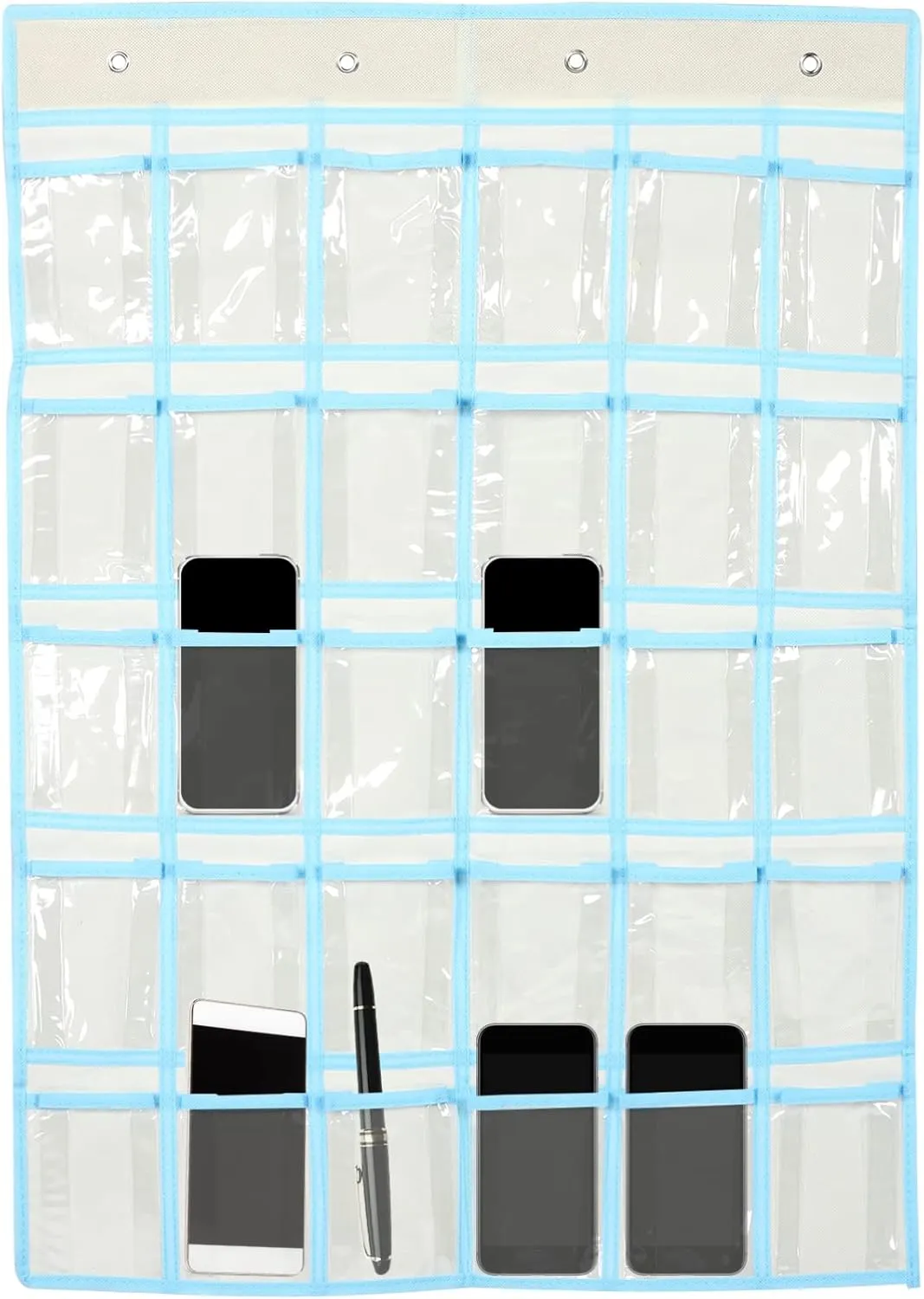 Gadpiparty Jewelry Organizer Hanging Display Wall Mount Storage Bag 30 Pocket Mobile Phone Holder Classroom Accessory Storage