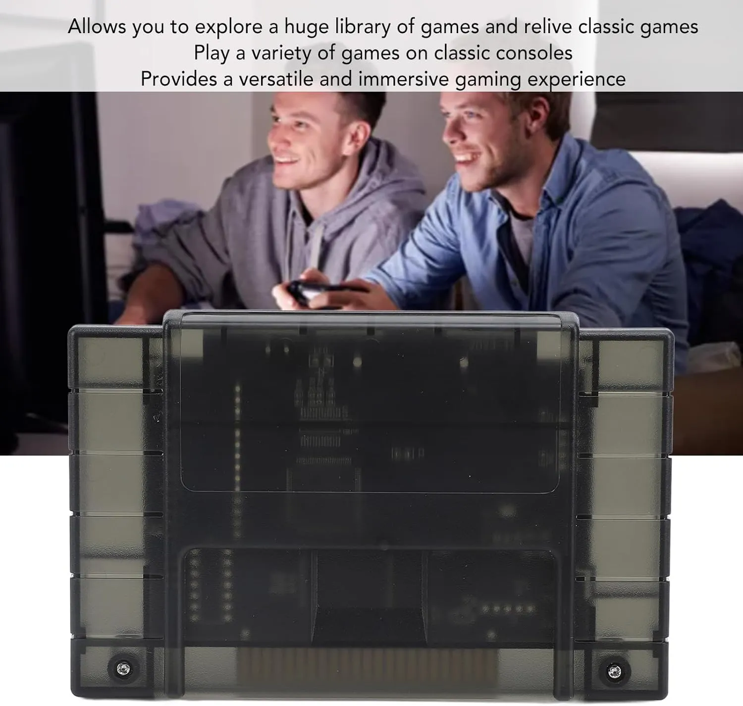 Game Cartridge, 3000 in 1 V1.0 with 8GB Memory Card for SFC Game Console, Video Game Cartridge (Black)