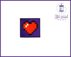 Gamers Heart Icon, Fully Embroidered Patch