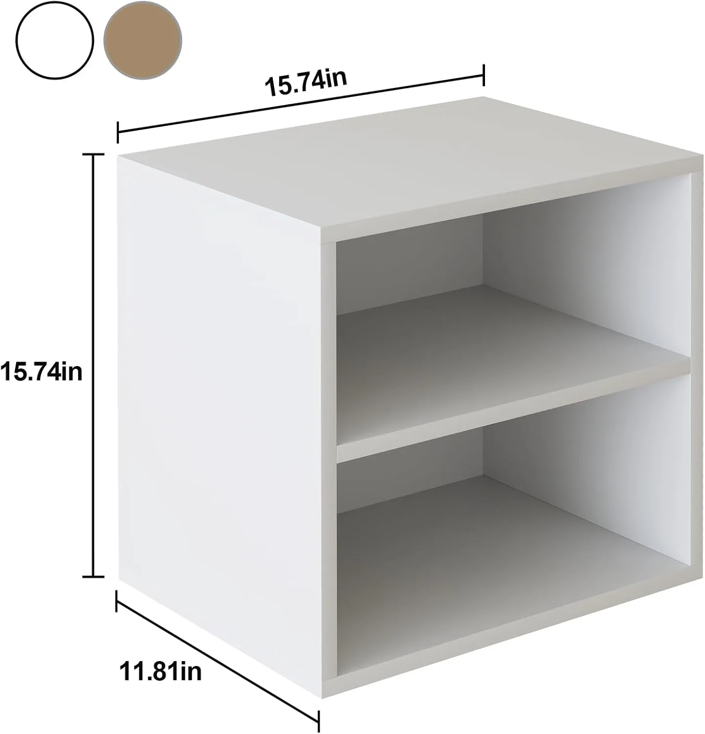 Garden 4 You Cube Organizer Shelf, 2-Tier Stackable Bookshelf, Wooden Display Bookcase with 2 Cube Storage, Small Storage Cabinet for Living Room, Bedroom - White