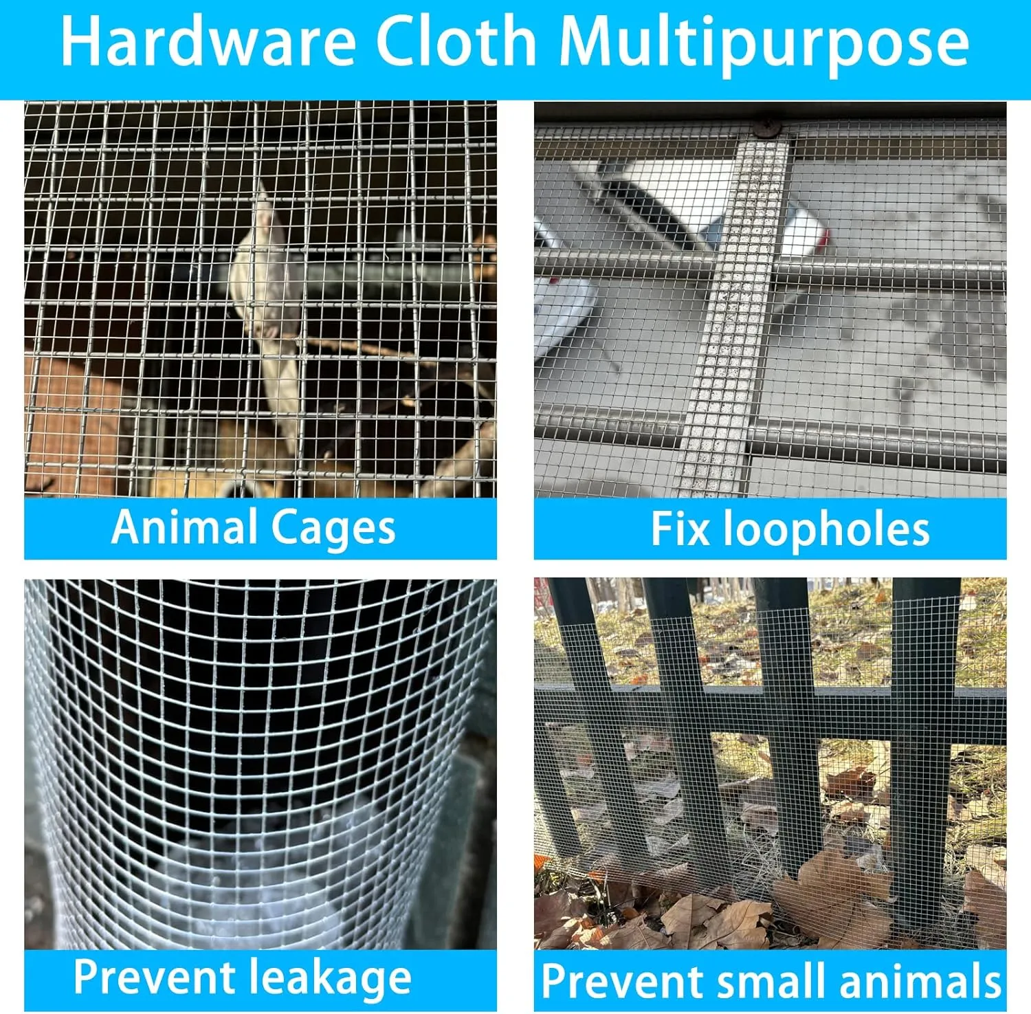 GARDEN & HOME Hardware Cloth 1/4 Inch 16in X 20ft,23 Gauge Hot Dip Galvanized After Welded Cage Mesh Roll Square Chicken Wire Netting Rabbit Fence Snake Fencing Rodent Animals Weasel Raccoons