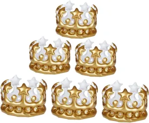 Garneck Multipurpose Inflatable Crown Party Crown Inflatable Prop Birthday Decor Birthday Toy