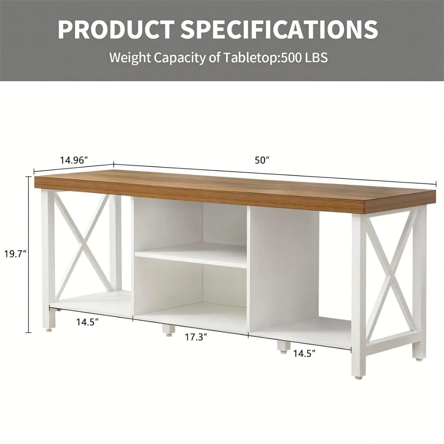 GAZHOME TV Stand for TV up to 55 Inches, TV Cabinet with Open Storage, TV Console Unit with Shelving for Living Room, Entertainment Room, White