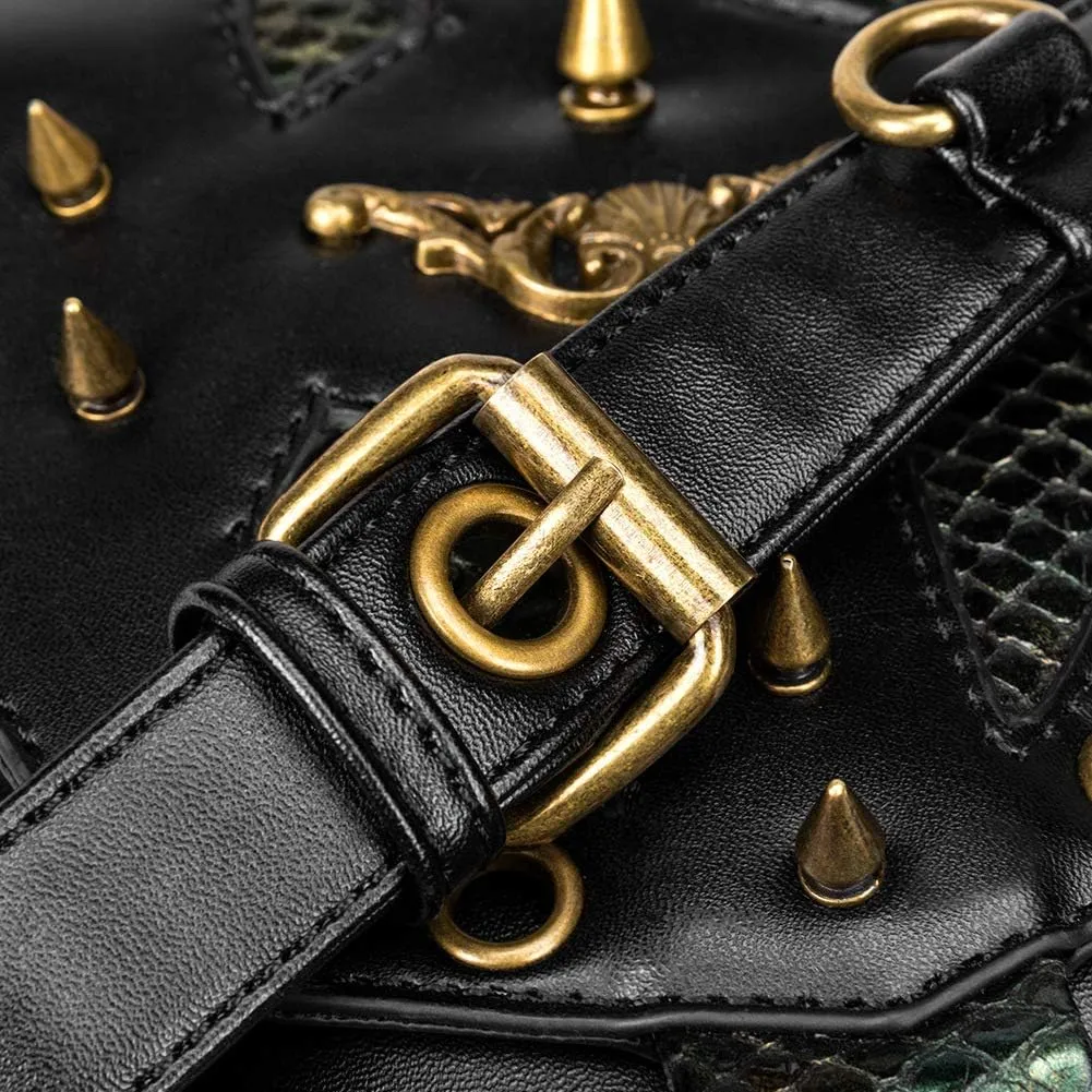 Gear Duke Victorian Retro Shoulder Waist Bags Steampunk Gothic PU Leather Fanny Bag for Steampunk Cosplay (Style_13, One size)