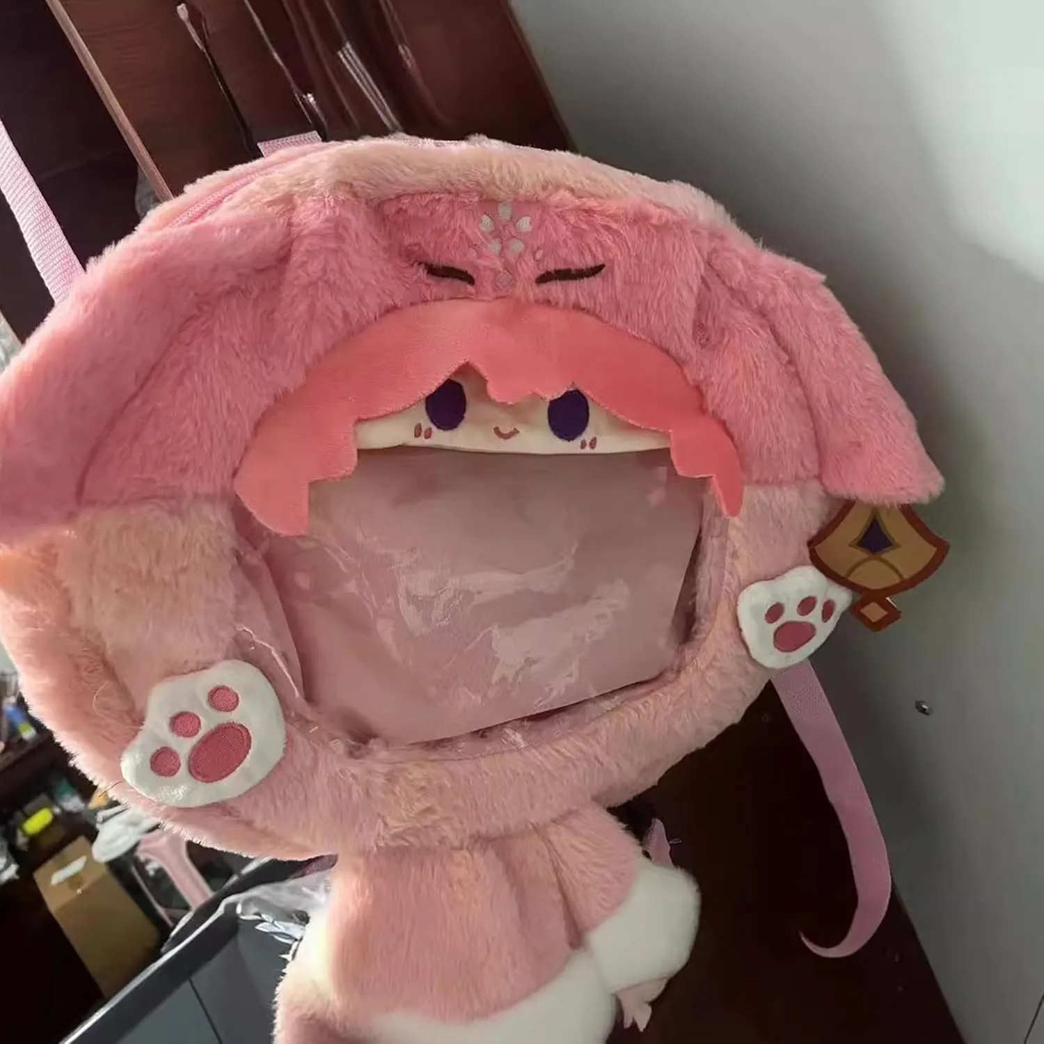 Genshin Impact Ita Bag Kawaii Cute Backpack Messenger Clear Shoulder Bags Pin Display Bag (Yae Miko)