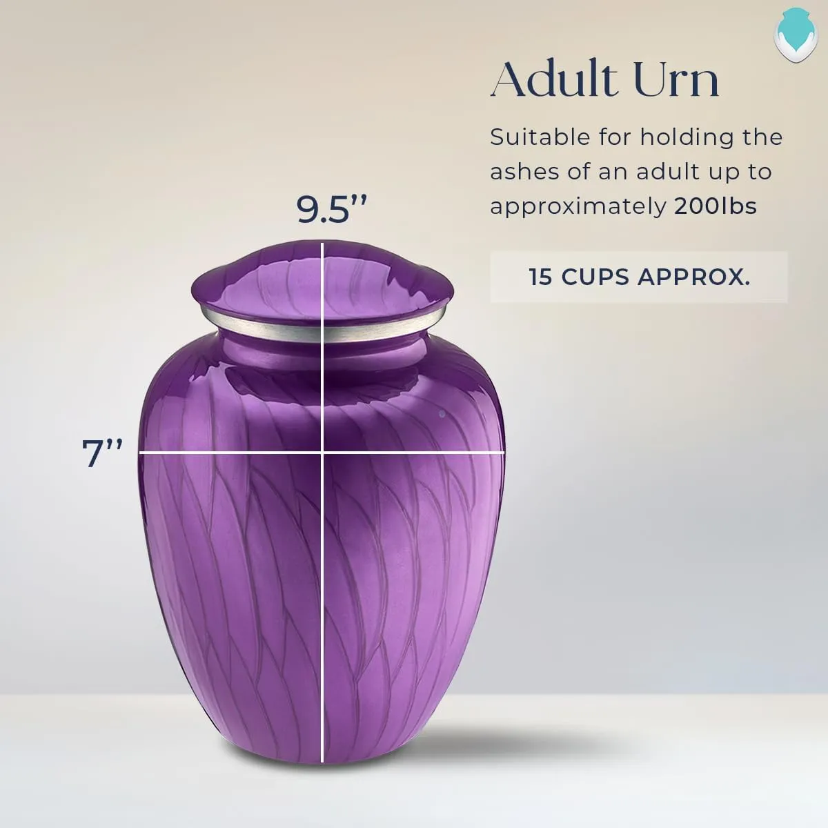 Geturns Embrace Adult Personalized Butterfly Cremation Urns for Human Ashes I Large Pearl Purple Funeral Urn for Men and Women I 200 lbs