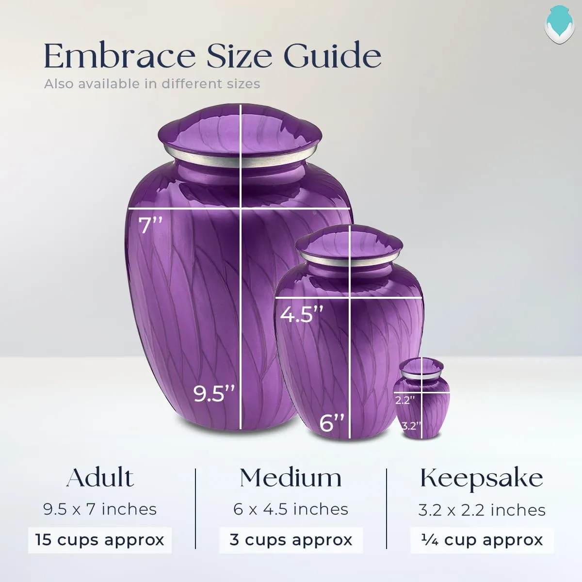 Geturns Embrace Adult Personalized Butterfly Cremation Urns for Human Ashes I Large Pearl Purple Funeral Urn for Men and Women I 200 lbs