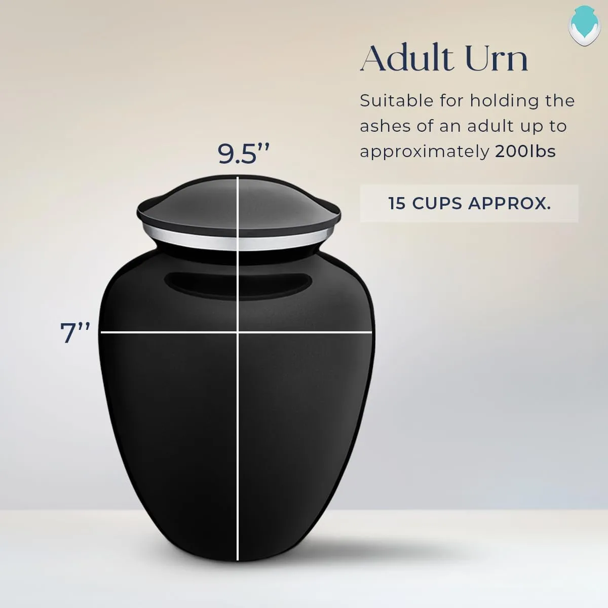 Geturns Embrace Adult Personalized Deer Cremation Urns for Human Ashes I Large Black Funeral Urn for Men and Women I 200 lbs