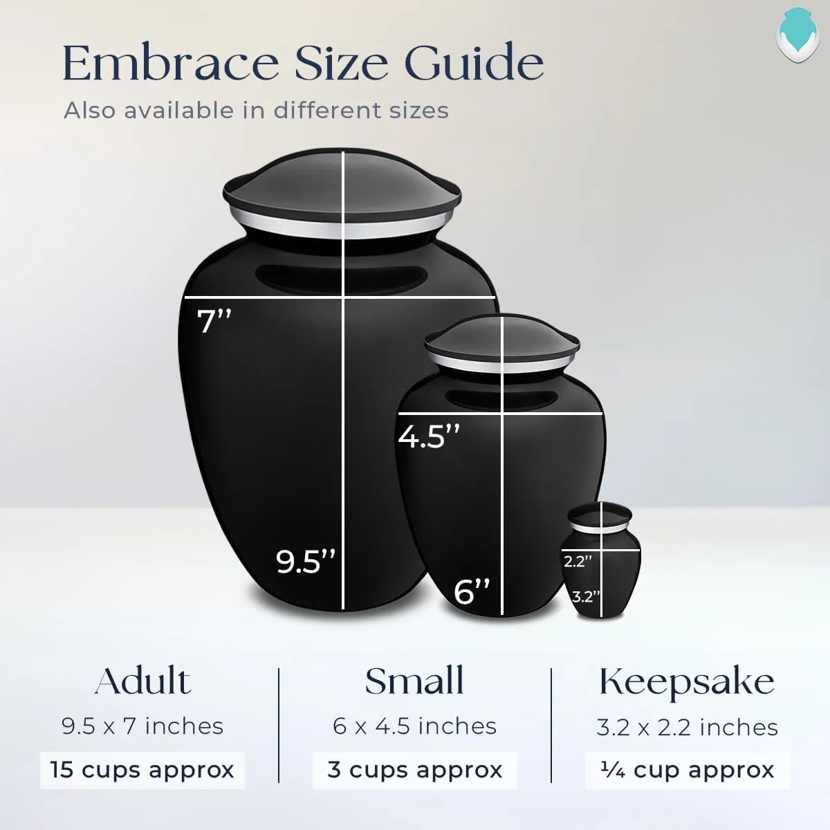 Geturns Embrace Adult Personalized Deer Cremation Urns for Human Ashes I Large Black Funeral Urn for Men and Women I 200 lbs