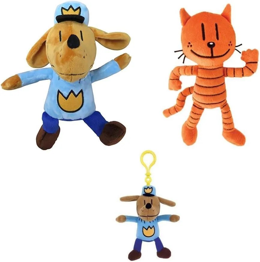 Gifts by We 3 Books Dog Man Gift Set Trio Includes Dog Man and Petey Stuffed Animal Plush and Dog Man Backpack Pull (Officially Licensed MerryMakers Dog Man Toys)