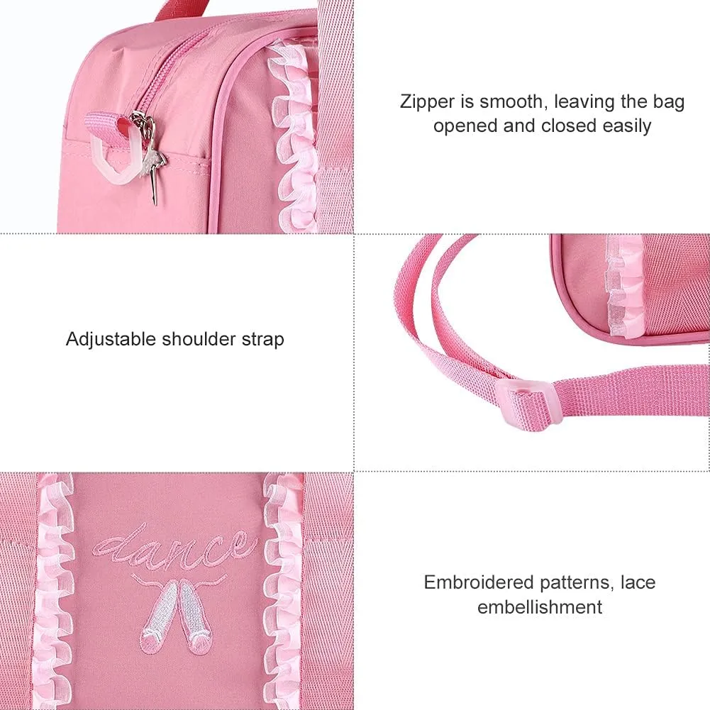 Girls Ballet Bag, Girls Ballet Dance Kids handbag Single Shoulder Sports Zipper Bag Tote