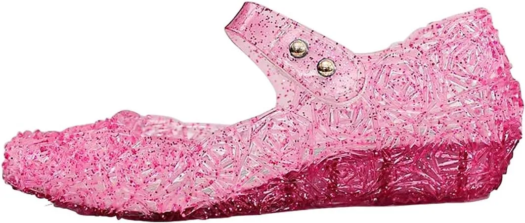 Girls Princess Jelly Shoes for Halloween Christmas Cosplay Costume Kids Sandals Mary Jane Flats