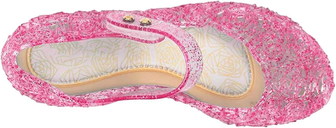 Girls Princess Jelly Shoes for Halloween Christmas Cosplay Costume Kids Sandals Mary Jane Flats