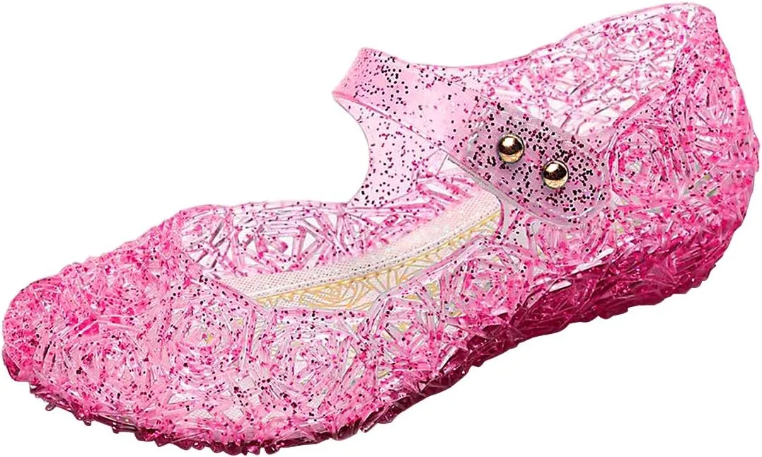 Girls Princess Jelly Shoes for Halloween Christmas Cosplay Costume Kids Sandals Mary Jane Flats