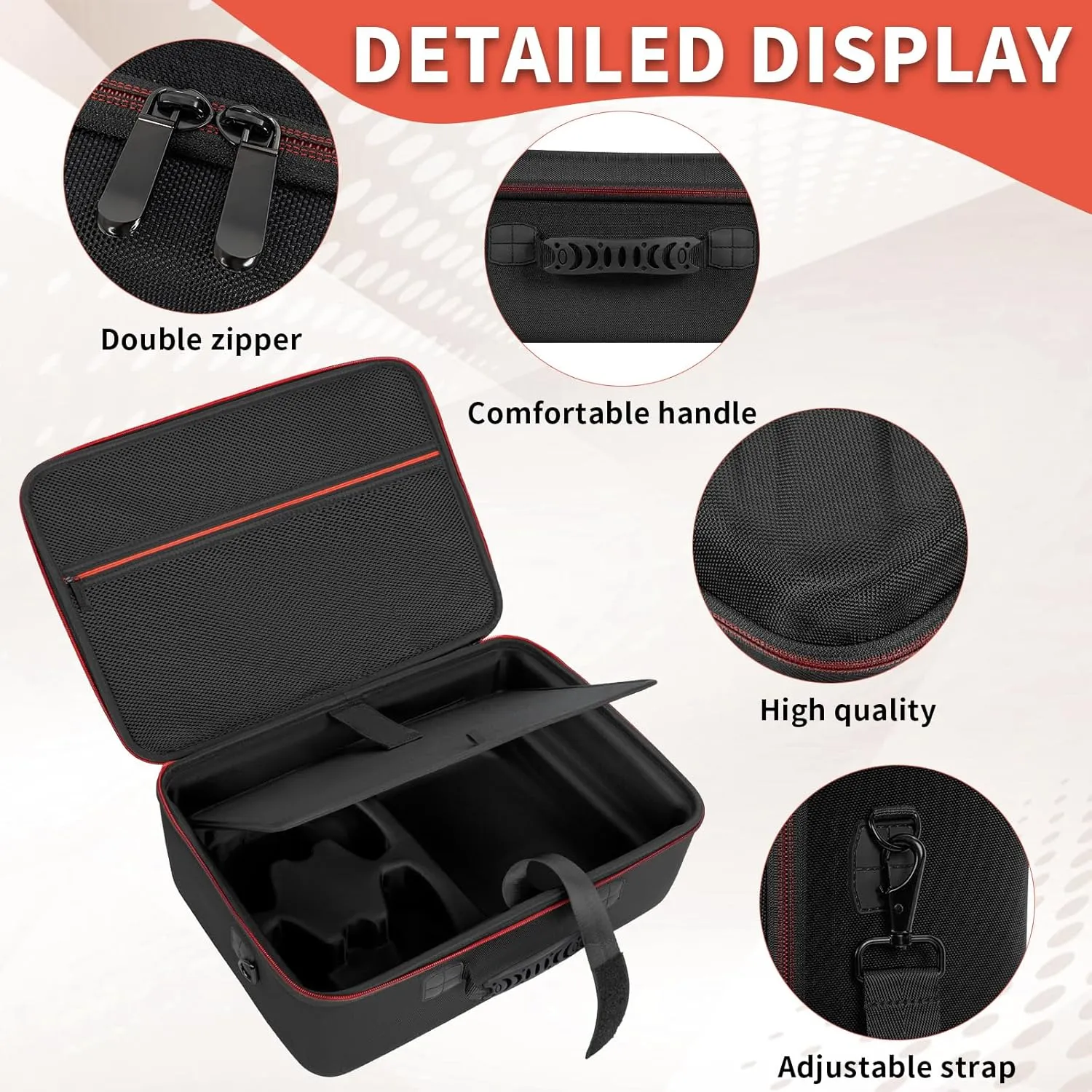 GMAK Hard Shell Carrying Case for PS5, Protective Case Travel Bags Compatible with Playstation 5, DualSense Controllers, Base, Cords and Other Accessories, EVA Storage Bag with Shoulder for PS5, Black