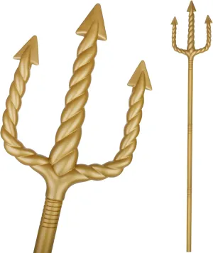 Gold Aquaman Poseidon Trident Fork Halloween Devil Pitchfork Spear Costume Prop Accessory for Adults Kids 48"