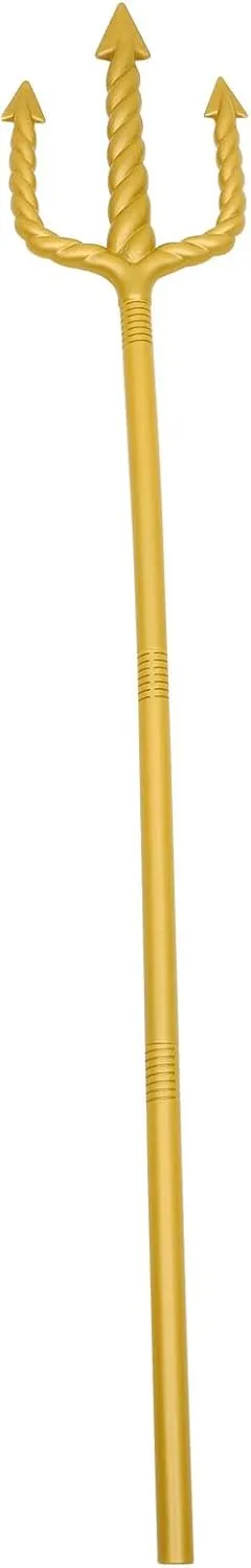 Golden Trident Costume, Devil Pitchfork Spear Halloween Costume Accessory Poseidon Demon Ornament for Cosplay Party