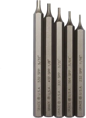 Grace USA Starter Short Pin Punch Set, Gunsmith, Hunting, Machinists, DIY Tools, Hardened Steel, Pin Punch Set, Punch Set, 5 Piece Set