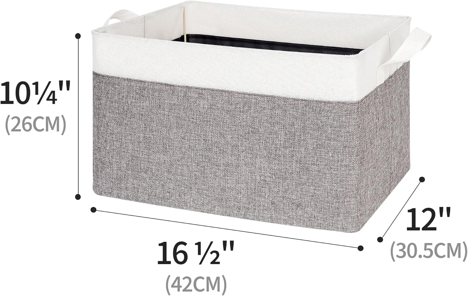 GRANNY SAYS Storage Bins with Metal Frame, Fabric Foldable Closet Organizers, Closet Storage Bins for Organization, Shelves Baskets, Collapsible Storage Box, Extra Large, Gray&White, 2-Pack