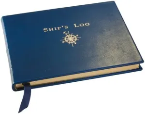 Graphic Image Genuine Leather Ship's Log/Journal, Blue