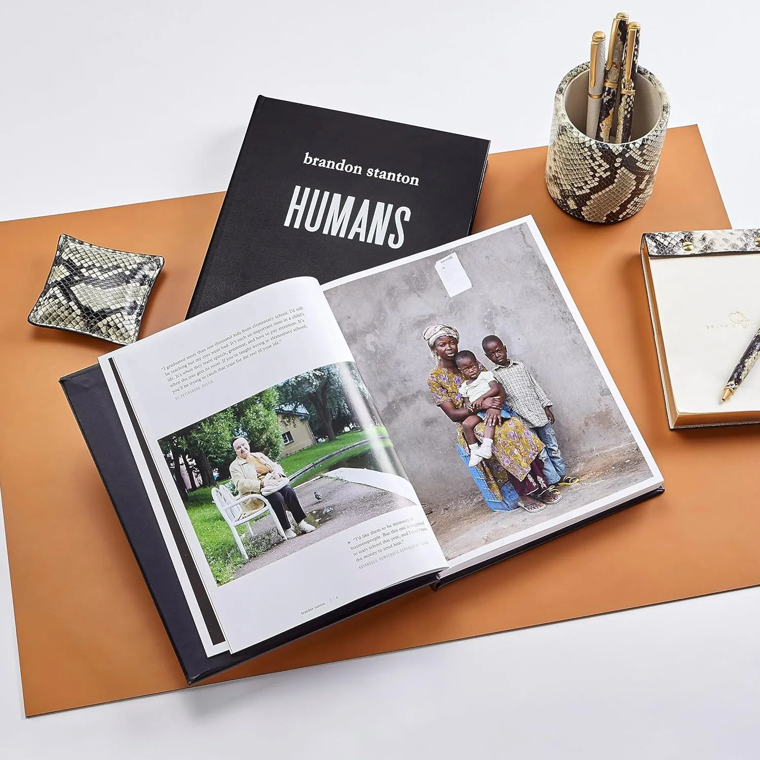 Graphic Image Humans by Brandon Stanton in Black Leather (tm) -