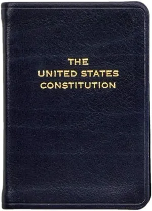 Graphic Image Mini Constitution Leather - Pocket Leather Bound Book Constitution of the United States - Navy