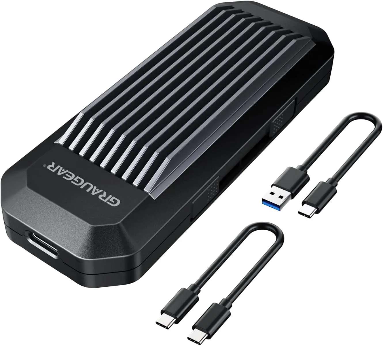 GRAUGEAR M.2 NVMe SATA SSD Enclosure Adapter Tool-Free, USB C USB3.2 Gen2 10Gbps M2 SSD Enclsoure External Case Support UASP Trim, RTL9210B for PCIe NVMe SATA M-Key B M Key [G-M202-AC-10G]