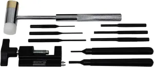 Grip 10 pc Master Gunsmithing Roll Pin Tool Kit - Dual Head Mallet, Bolt Catch Pin Starter, Bolt Catch Pin Punch, Trigger Guard Roll Pin Pusher, Starter Punches, Driver Punches - Storage Case