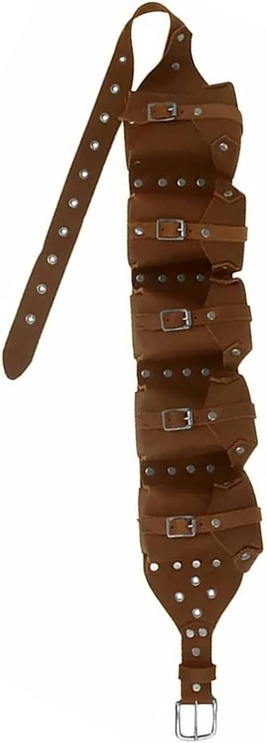Grommet Belt With Bag Alchemist Waistband Belt For Parties And Festivities Medieval Men Brown Punk Waistband