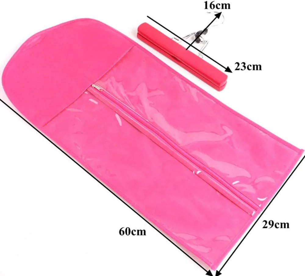 Hair Extensions Storage Bag With Wooden Hanger Carrier Case With Strong Durable Zipper